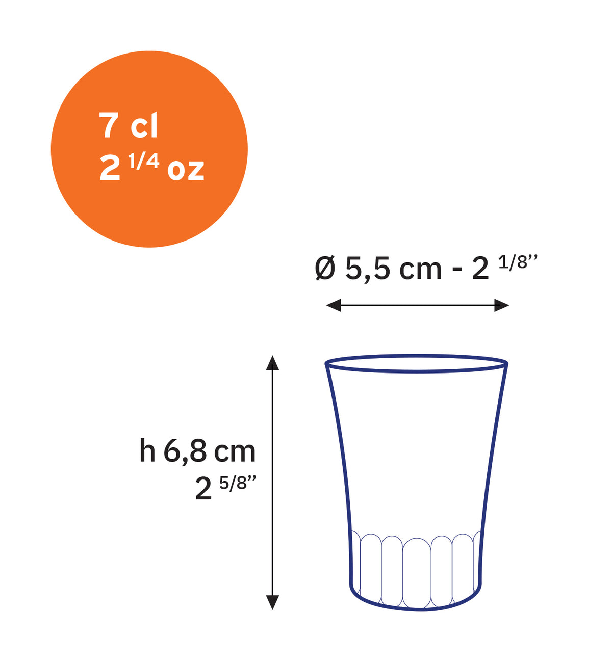AMALFI - Transparent glass mug 7 cl (Set of 4)