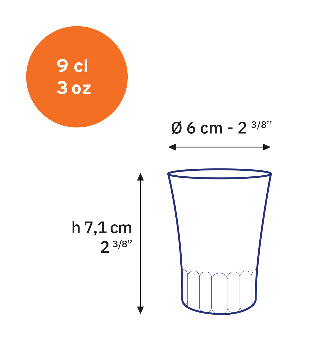 AMALFI - Transparent glass mug 9 cl (Set of 4)