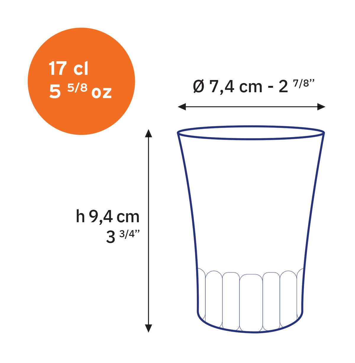 AMALFI - Transparent glass mug 17 cl (Set of 4)