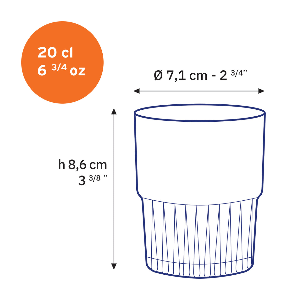 Empilable – Transparentes Glas 20 cl (6er-Set)