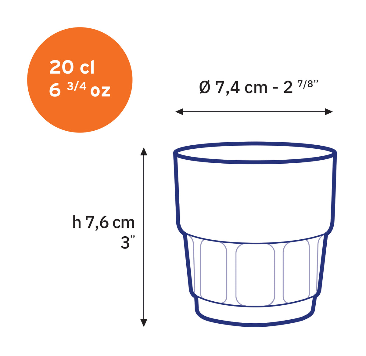 Lola - Transparent glass 20cl (Set of 6)