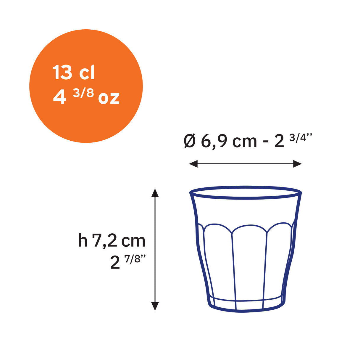Le Picardie - Verre transparent 13cl -  (Lot de 6)