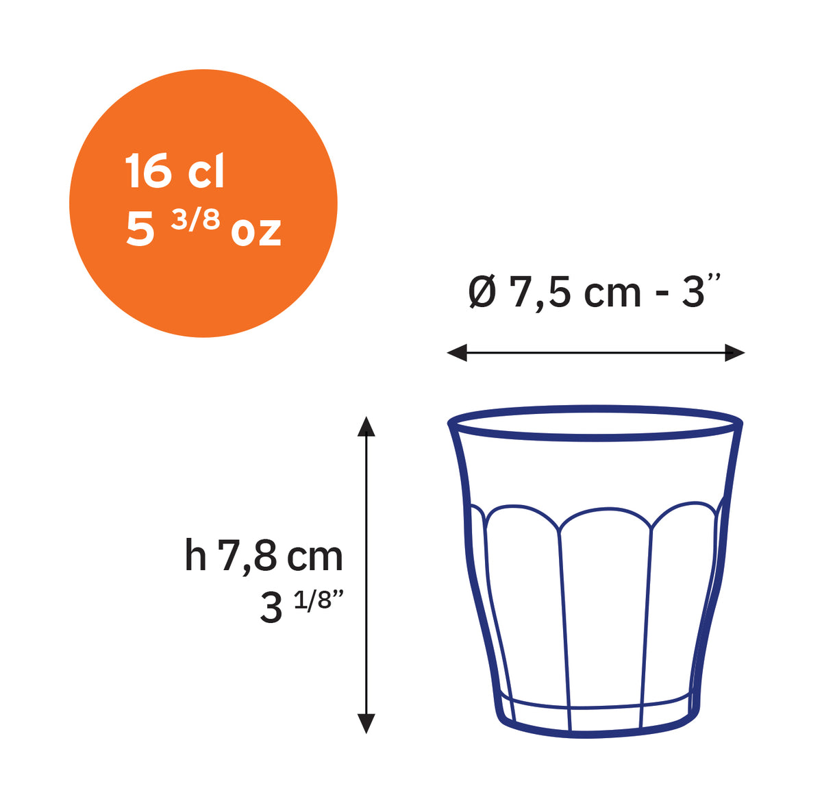 Le Picardie - Clear glass 16cl - (Set of 6)