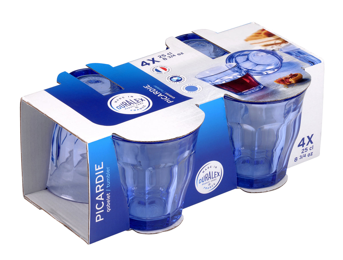 Le Picardie - Verre à eau - Bleu Marine - 25cl (Lot de 4)