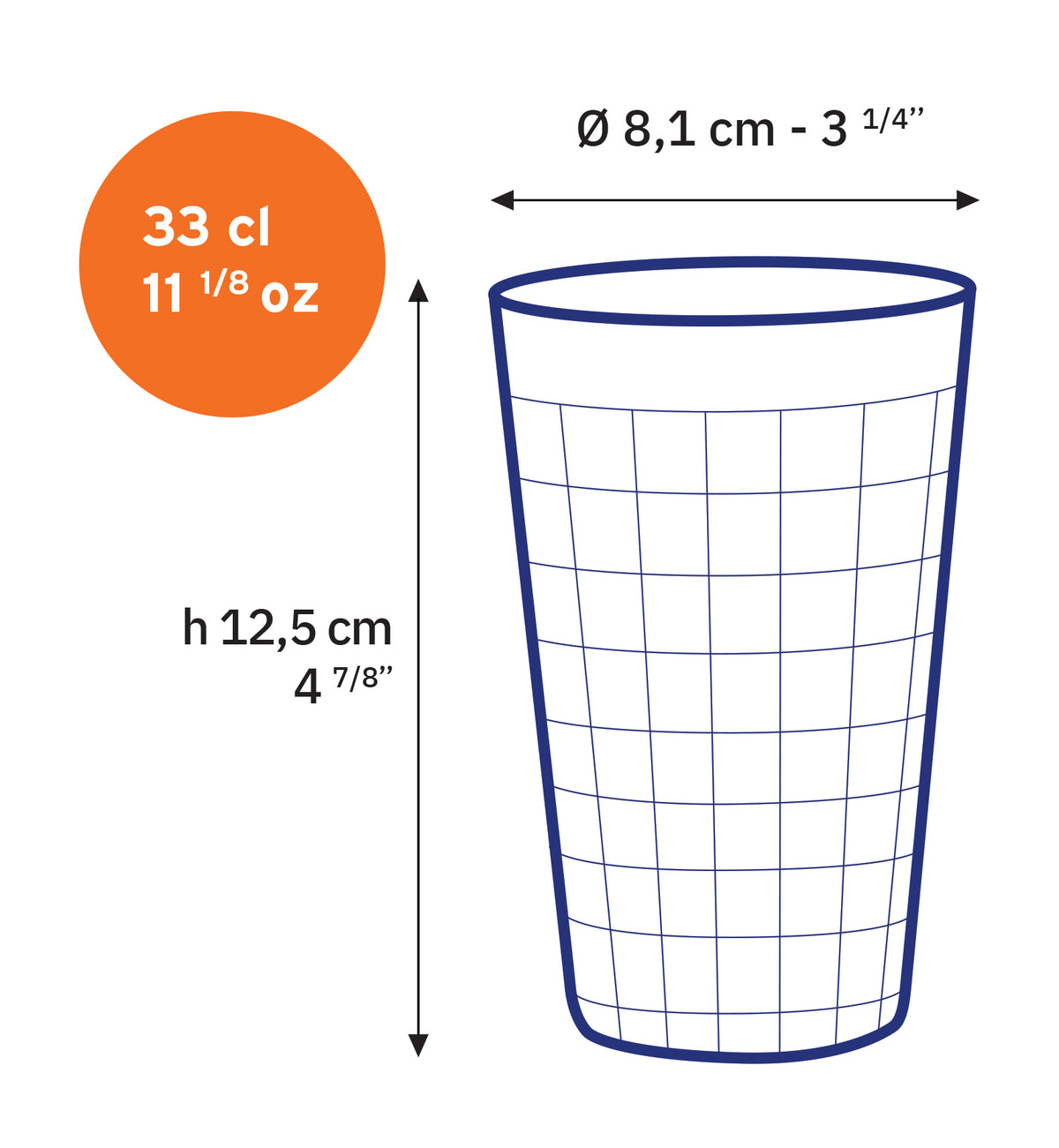 Prisme – Transparentes Glas 33 cl  (6er-Set)