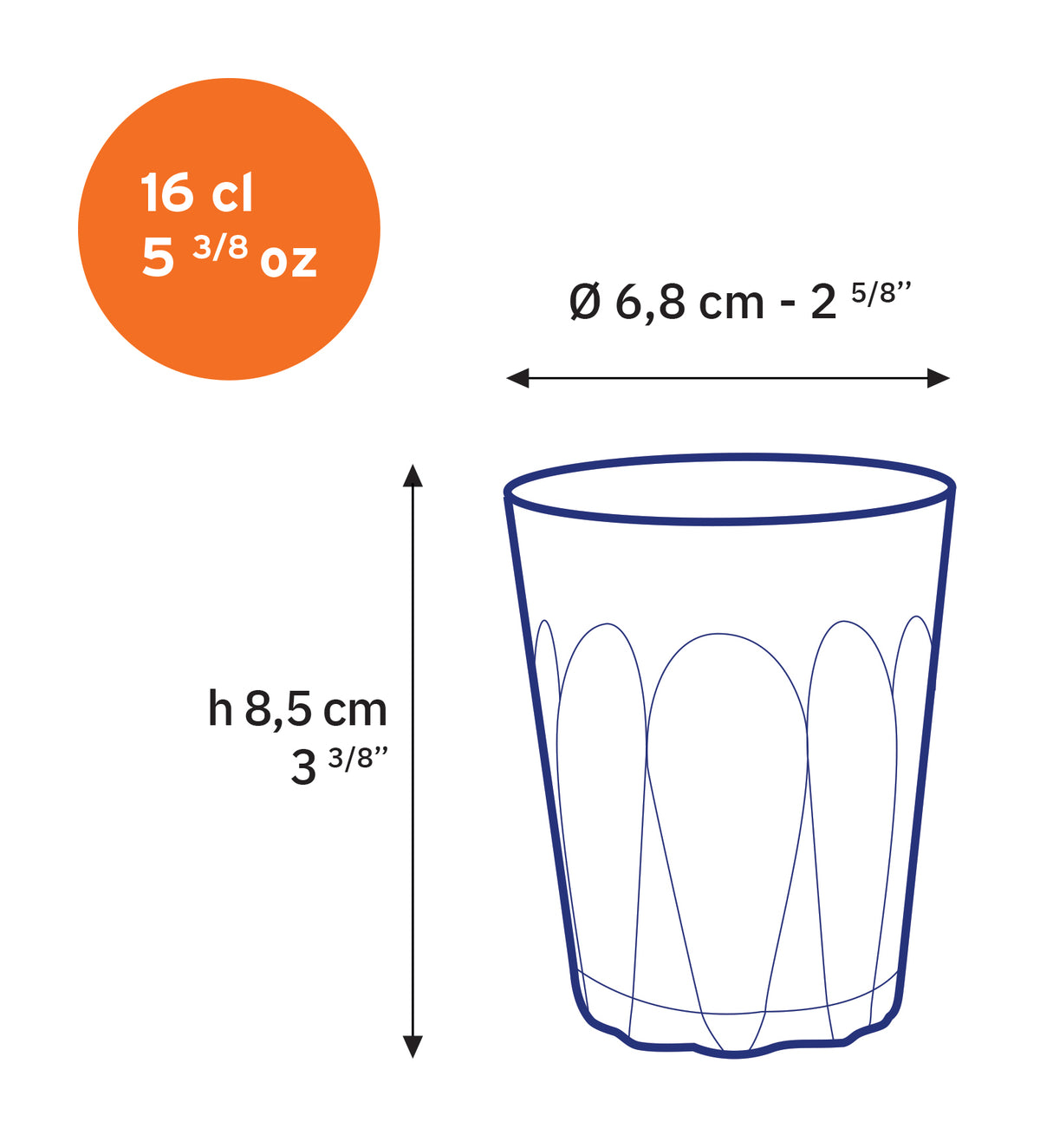 Provence - Verre transparent 16cl (Lot de 6)
