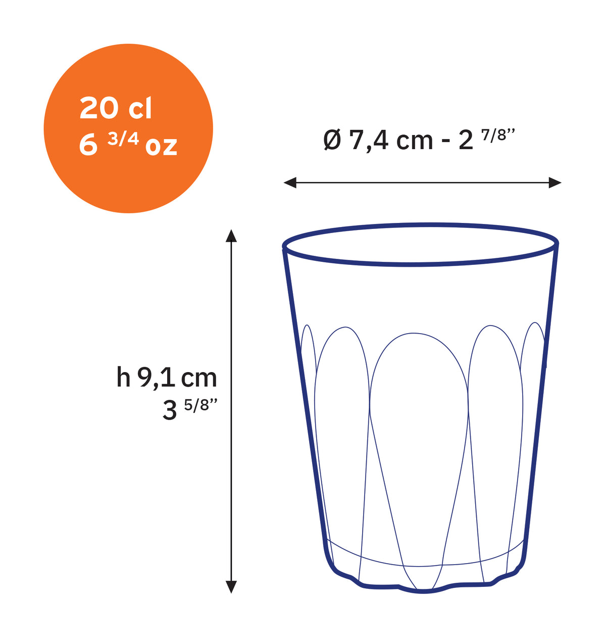 Provence - Verre transparent 20cl (Lot de 6)
