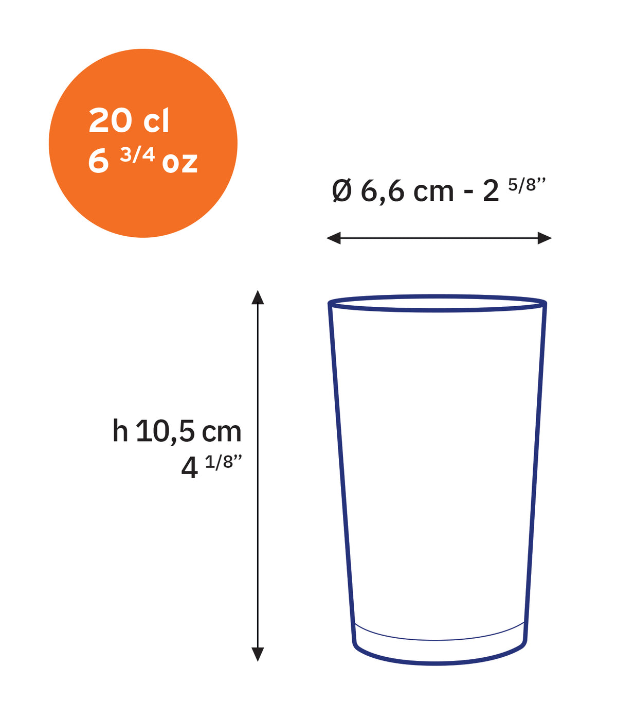 Unie - Transparent glass 20 cl (set of 6)