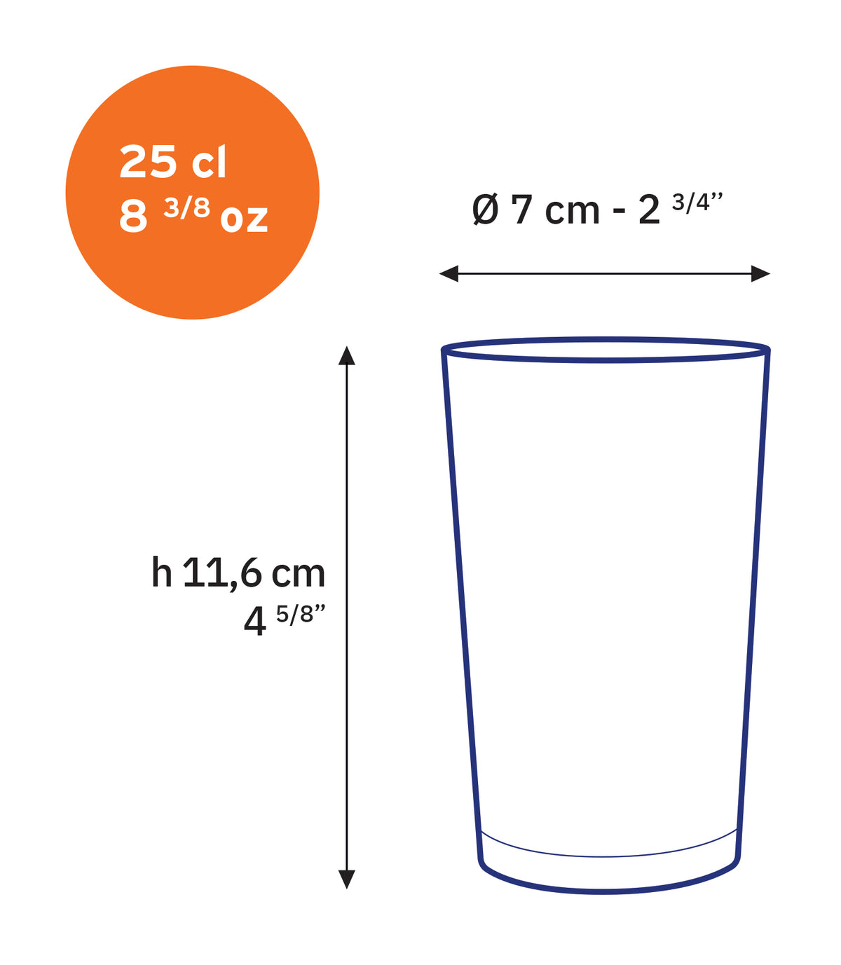 Unie - Clear glass 25 cl (set of 6)