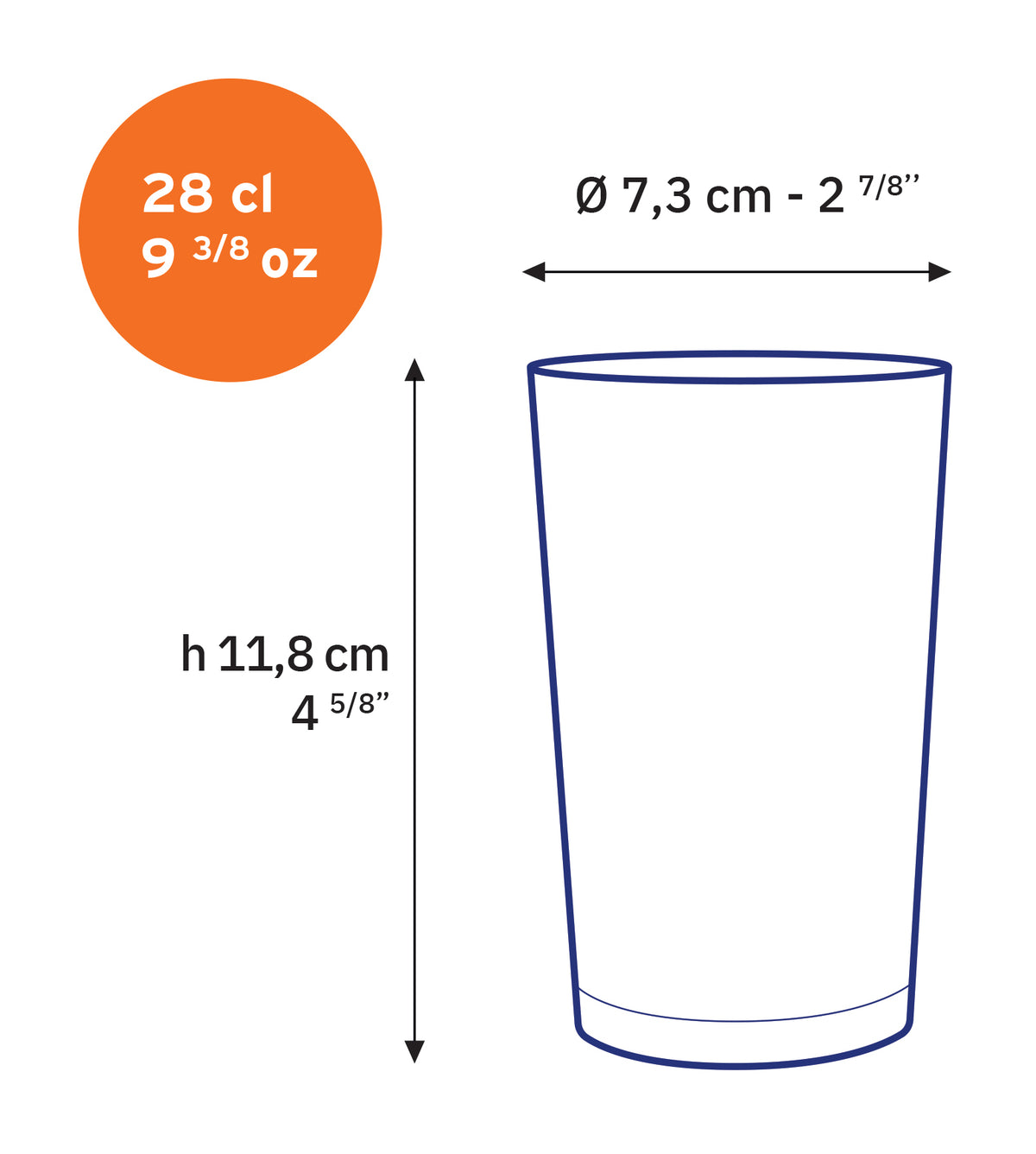 Plain - Transparent glass 28 cl (set of 6)