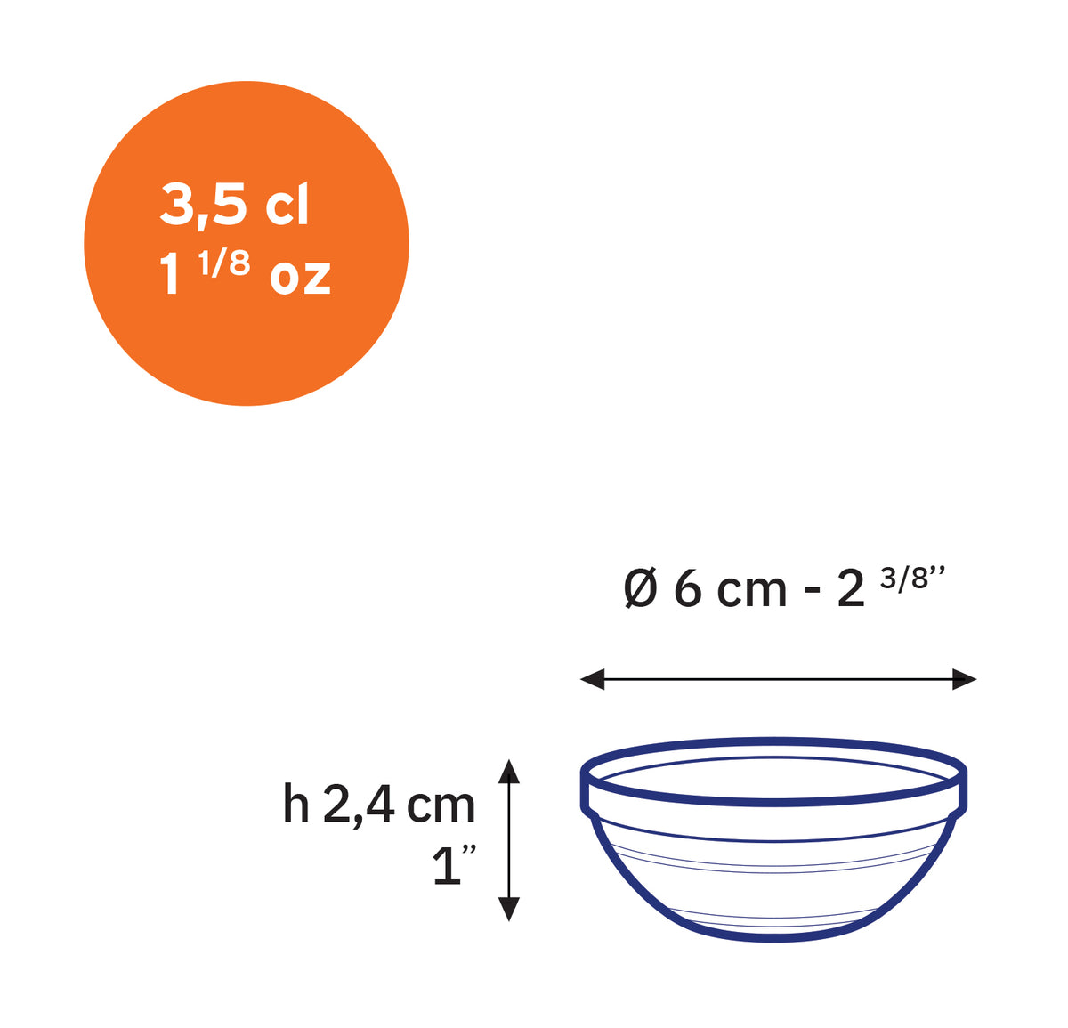 Le Gigogne - Stackable clear glass dish 3.5cl - 6 cm (set of 4)