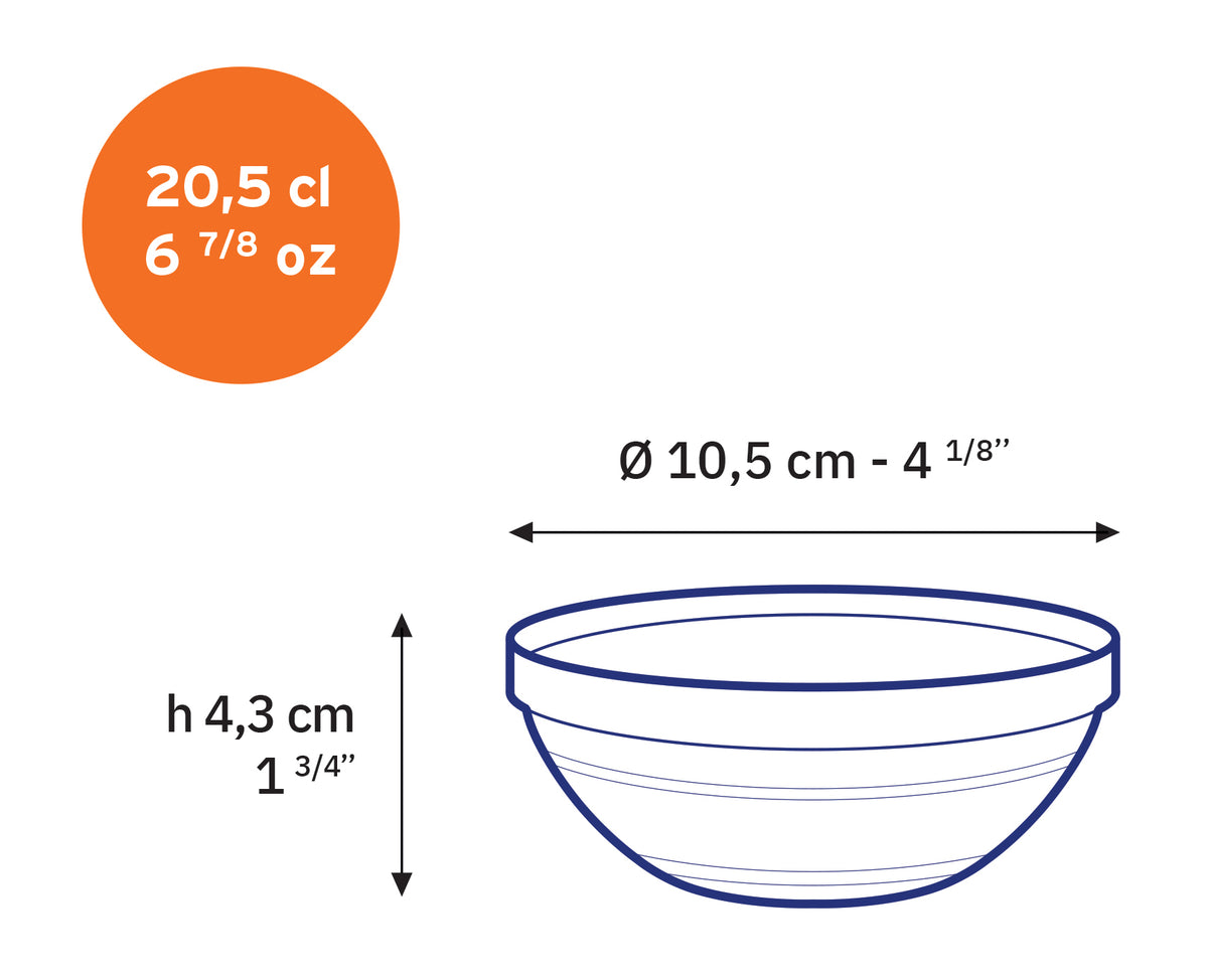 Le Gigogne - Transparent stackable glass dish 20.5cl - 10.5cm (Set of 6)