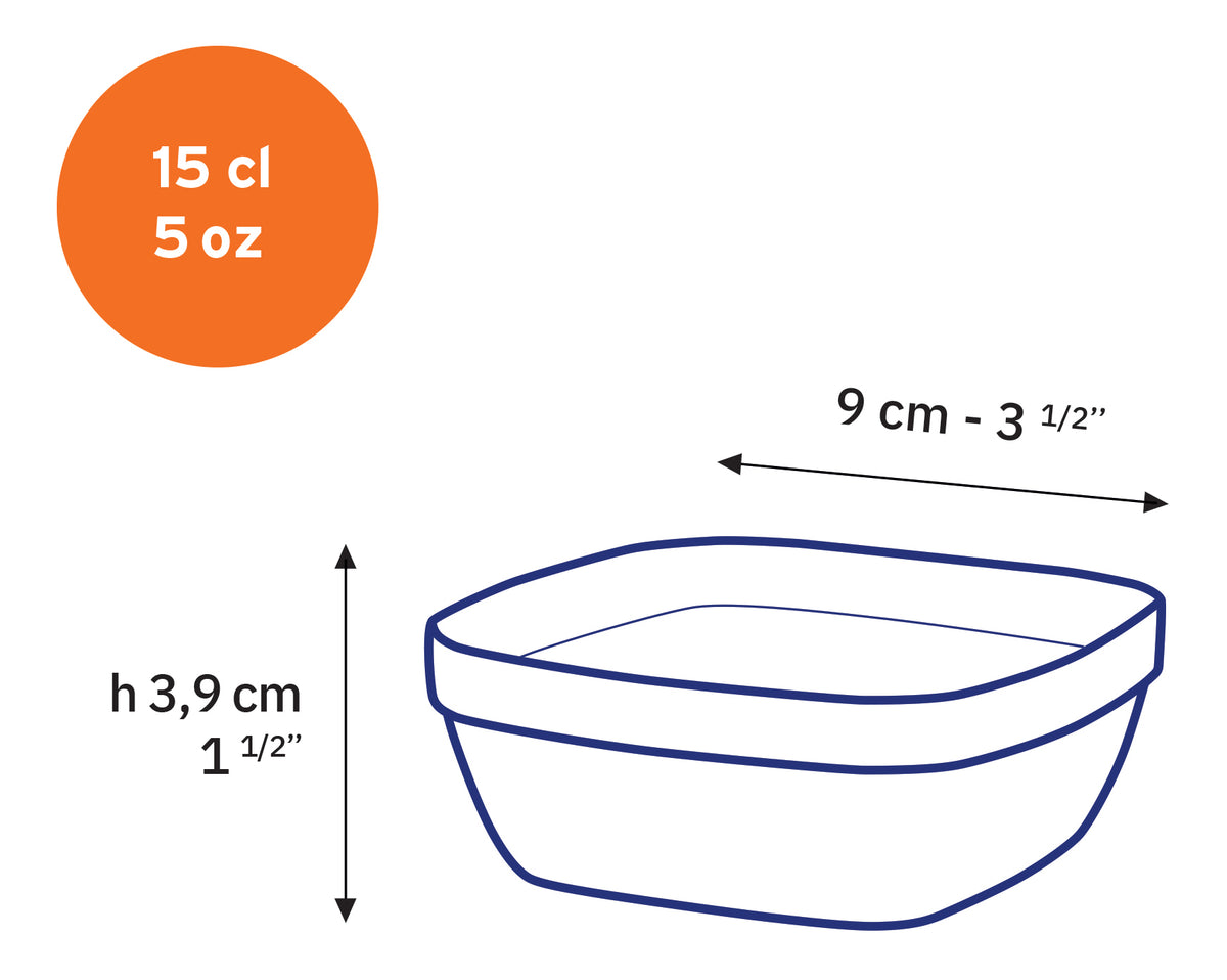Lys - Square transparent dish 15cl (Set of 6)