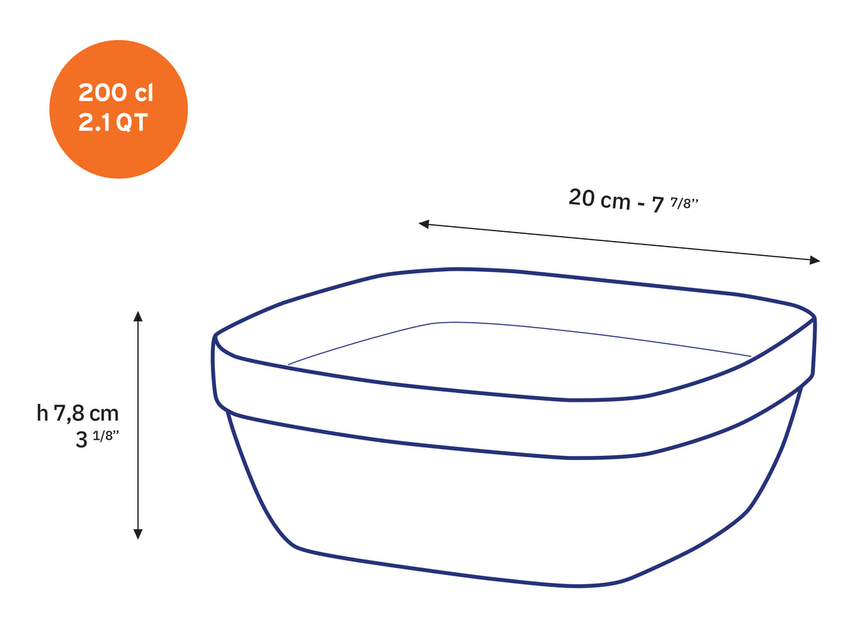 Lys - Square transparent salad bowl 2l
