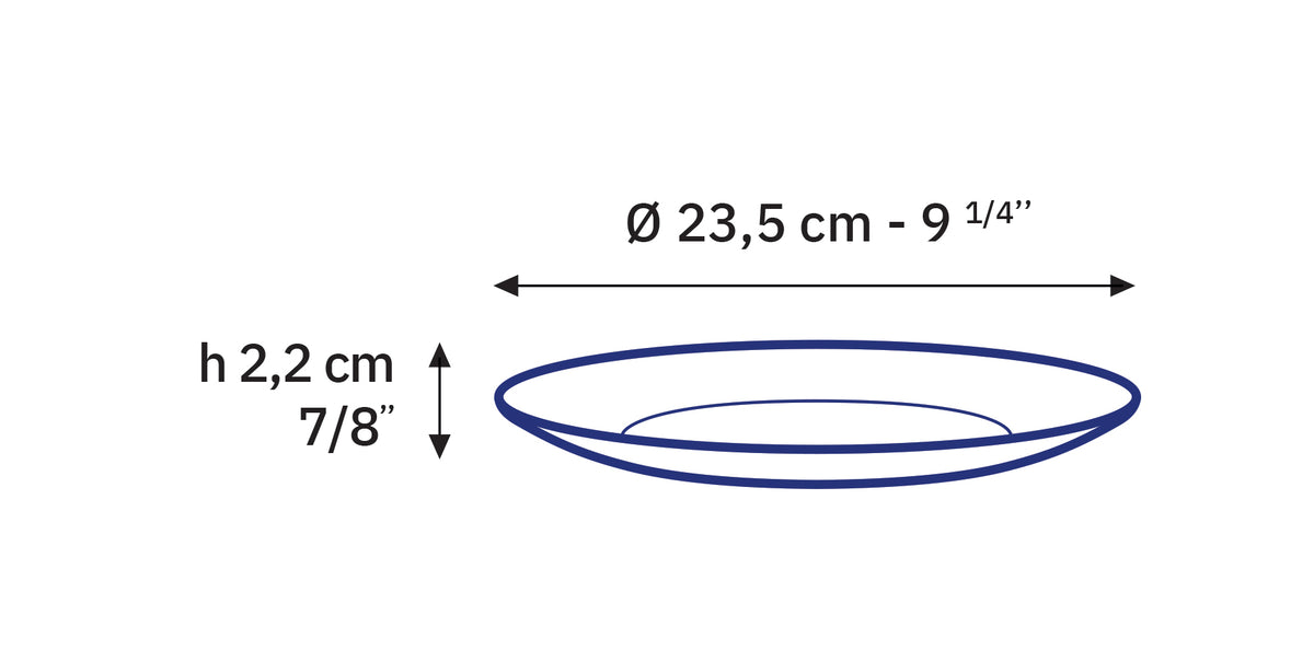 Lys - Assiette x6 - 23,5cm - Bleu Marine