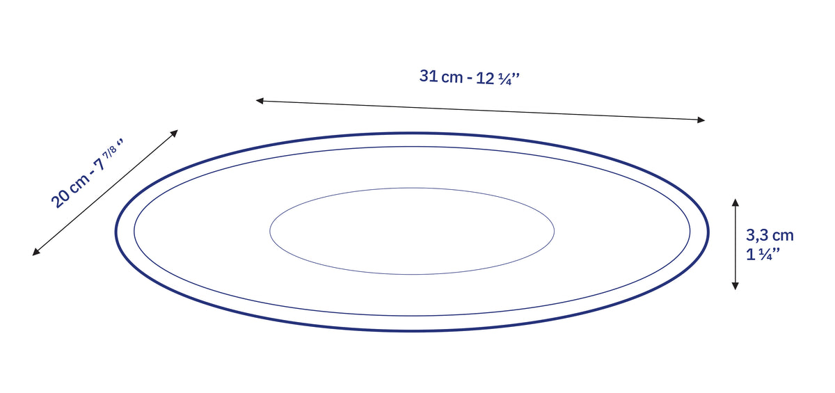 Lys - Ovale glazen serveerschaal, 31 cm