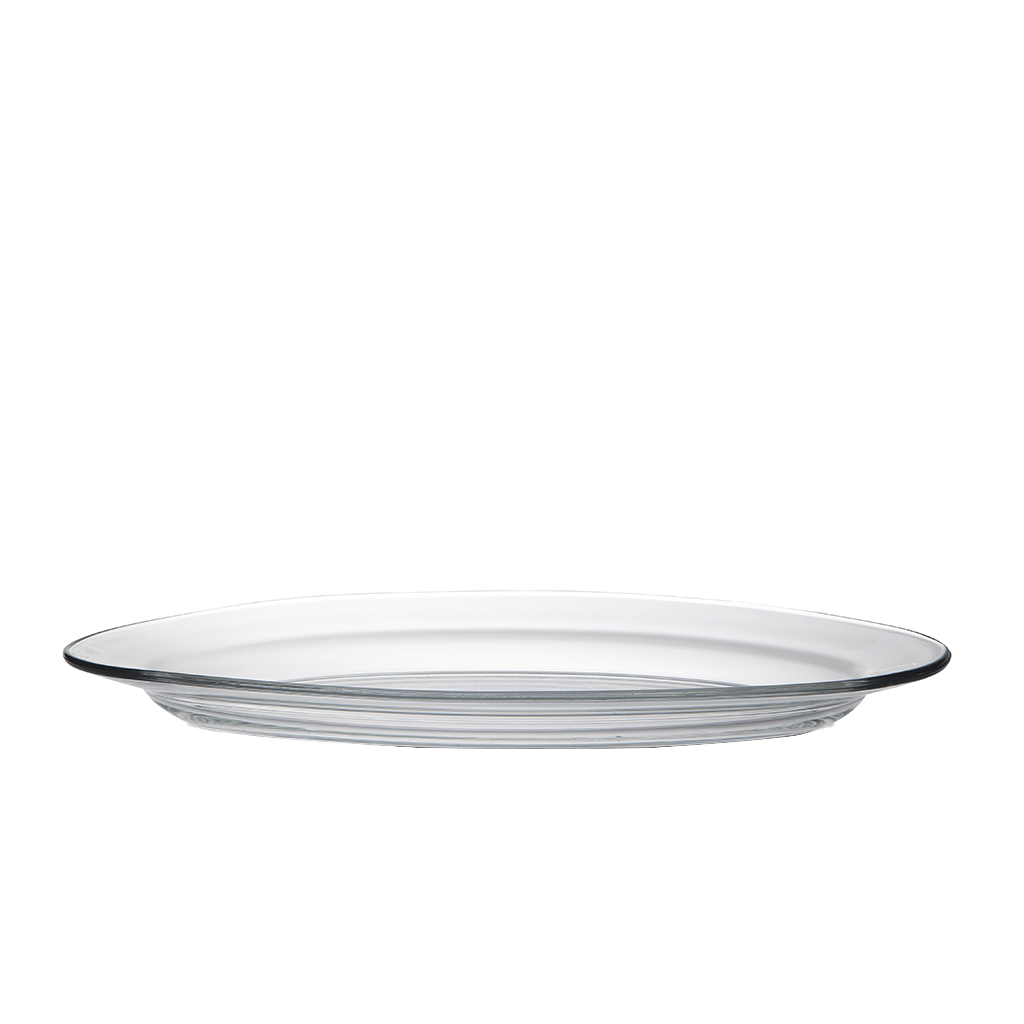 Lys - Oval transparent glass serving dish 36cm