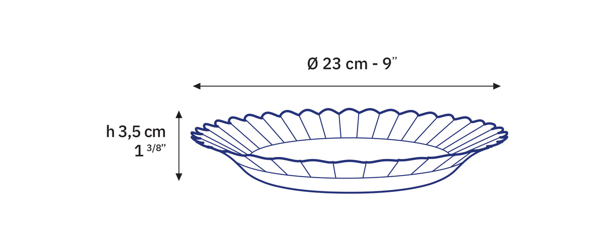 Picardie - Assiettes creuses x6 - 23cm - Bleu Marine