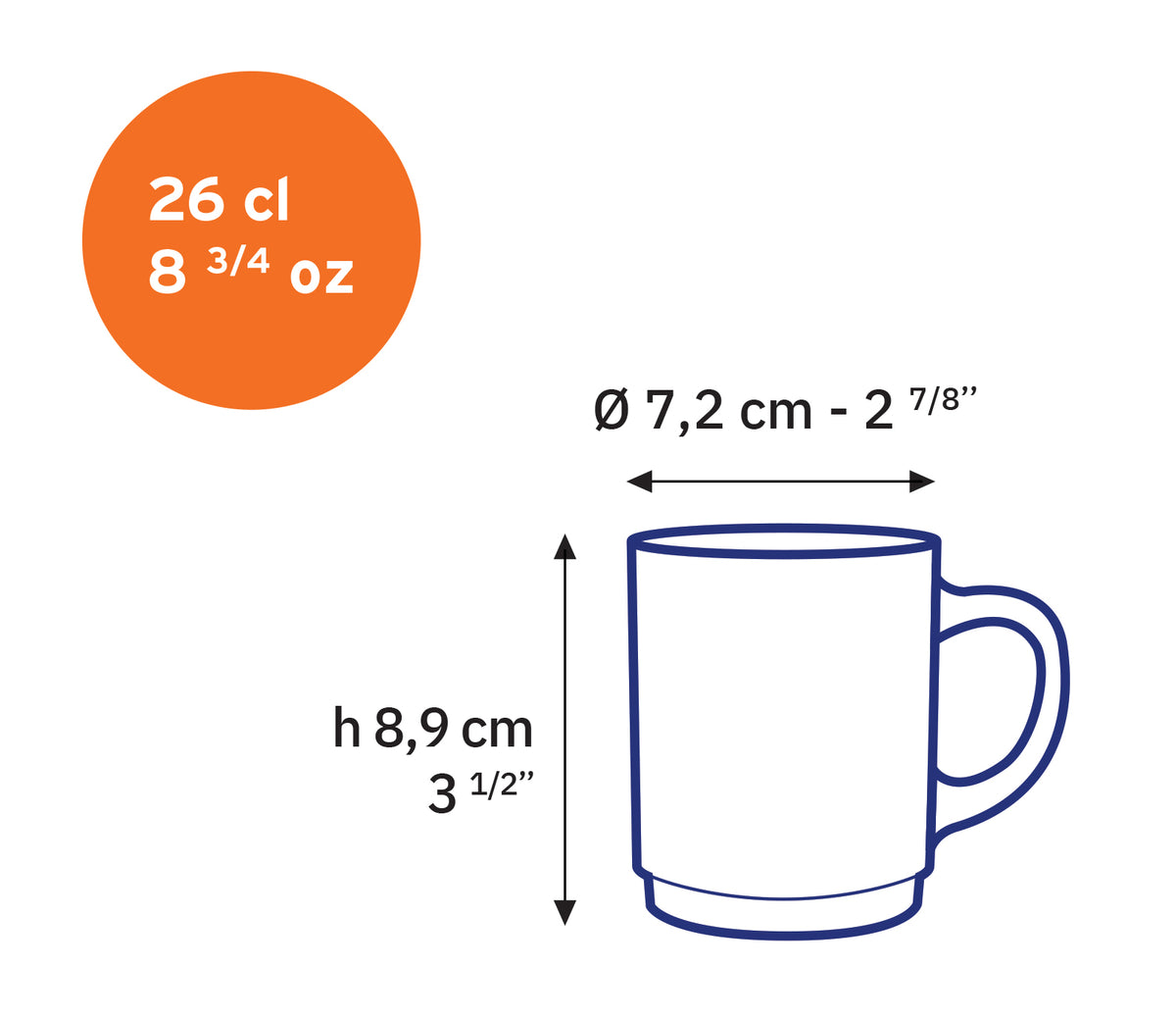 Versailles - Mug en verre Transparent 26 cl (Lot de 6)