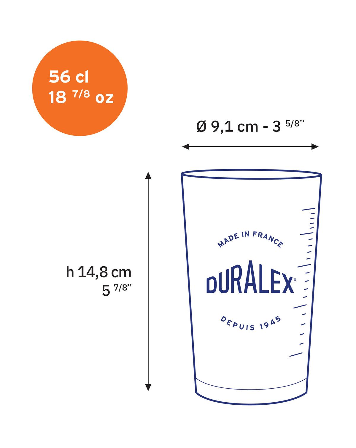 Precisio - Verre doseur / mesureur vert impérial 56 cl