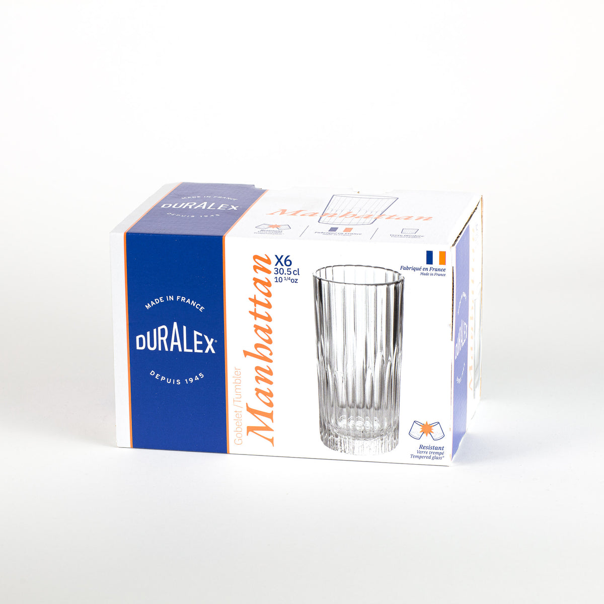 Manhattan - Verre à cocktail haut transparent 30,5 cl -  (Lot de 6)