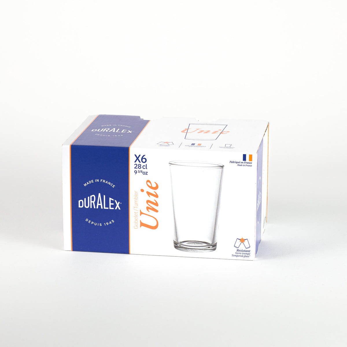 Unie - Verre transparent 28 cl (lot de 6)