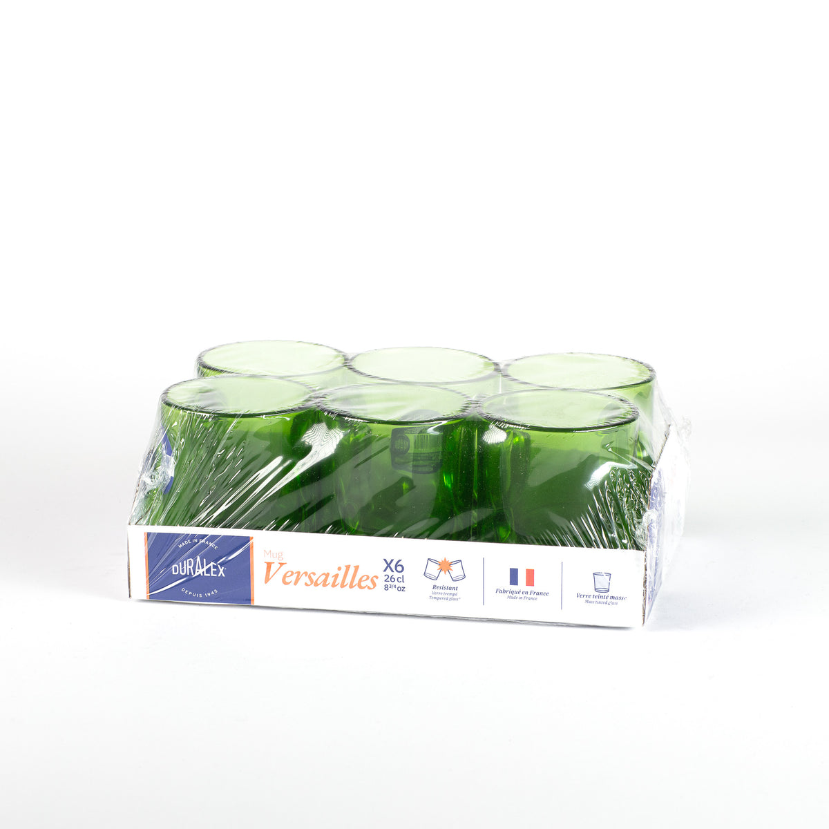 Versailles - Mug en verre Vert 26 cl (Lot de 6)