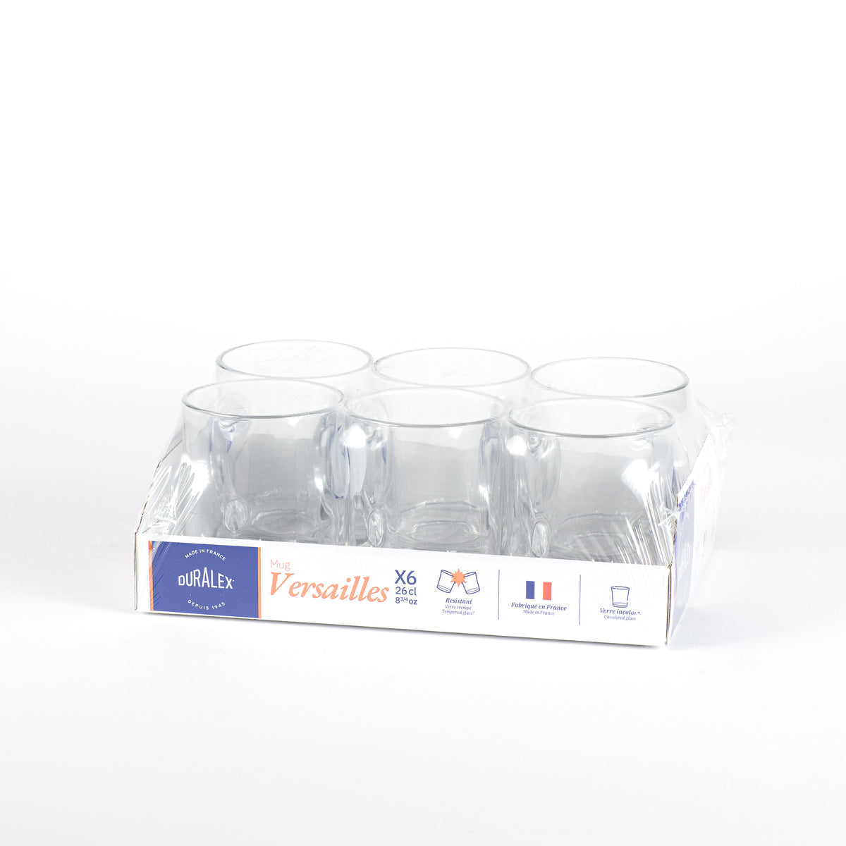 Versailles - Mug en verre Transparent 26 cl (Lot de 6)