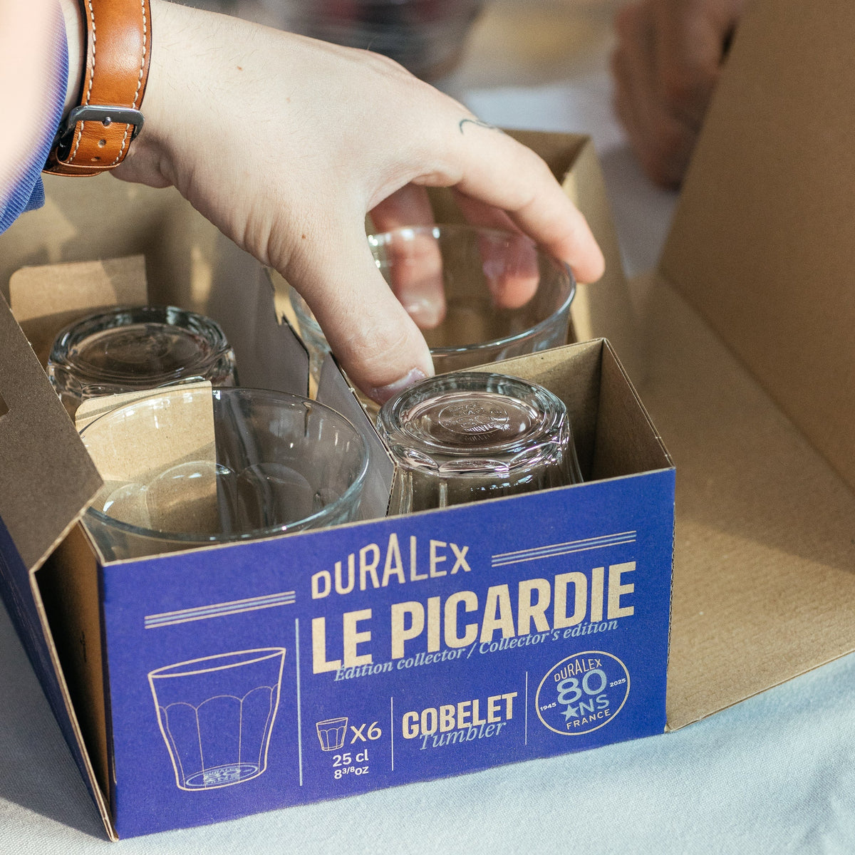 Le Picardie - Verre transparent 25cl -  80 ans (Lot de 6)