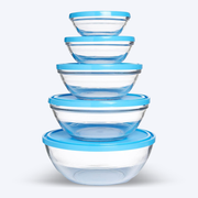 Freshbox - 5 multi-size round storage boxes