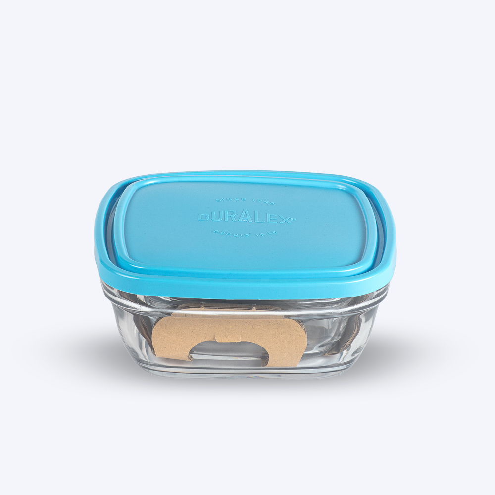 Freshbox - Boite de conservation carrée couvercle bleu 1,15L