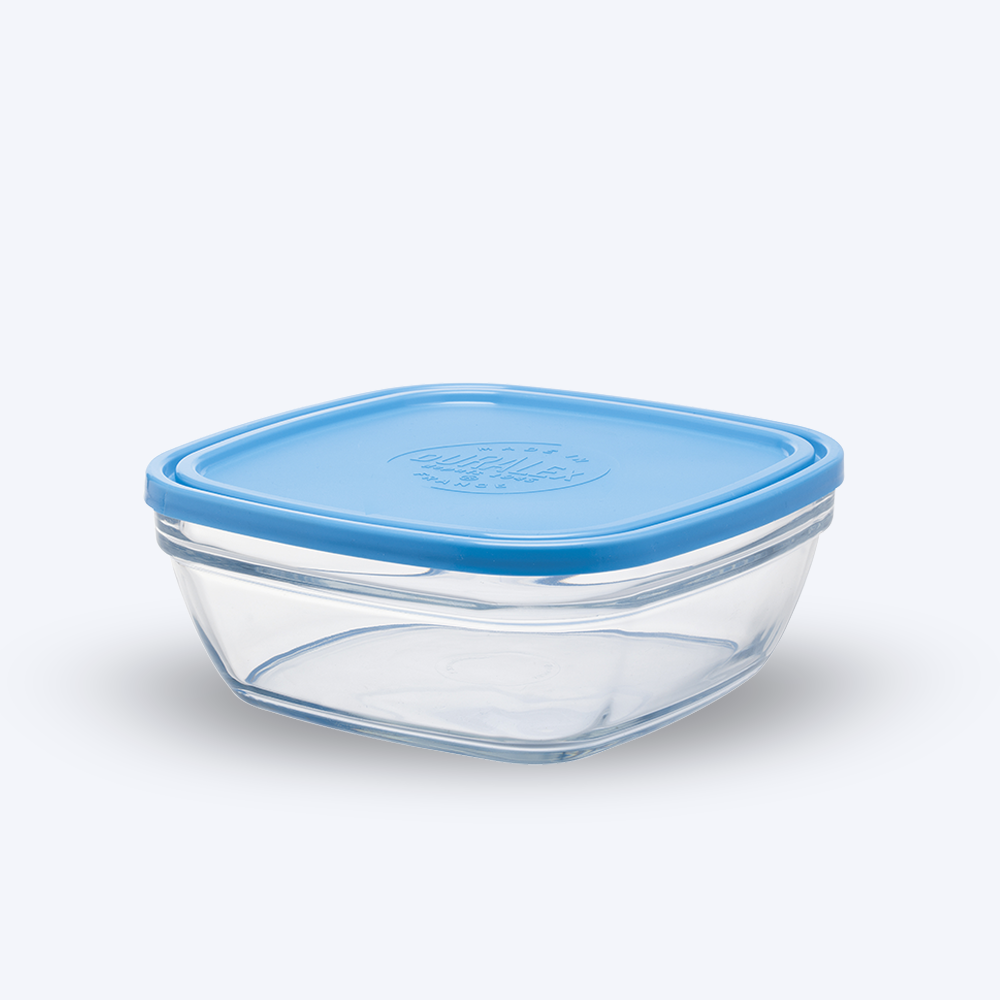 Freshbox - Boite de conservation carrée couvercle bleu 2L