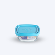 Freshbox - Contenitore quadrato con coperchio blu 30 cl