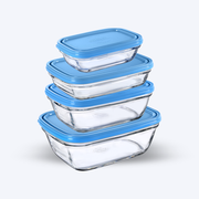 Freshbox - Juego de 4 cajas rectangulares de almacenaje multitamaño