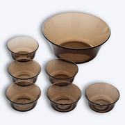 Lys - Salad bowl (2.2L) and small serving dishes (25cl) / Sepia
