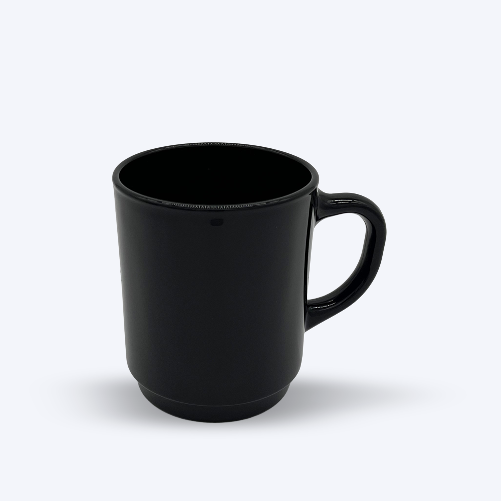 Versailles - Black glass mug 26 cl (Set of 6)