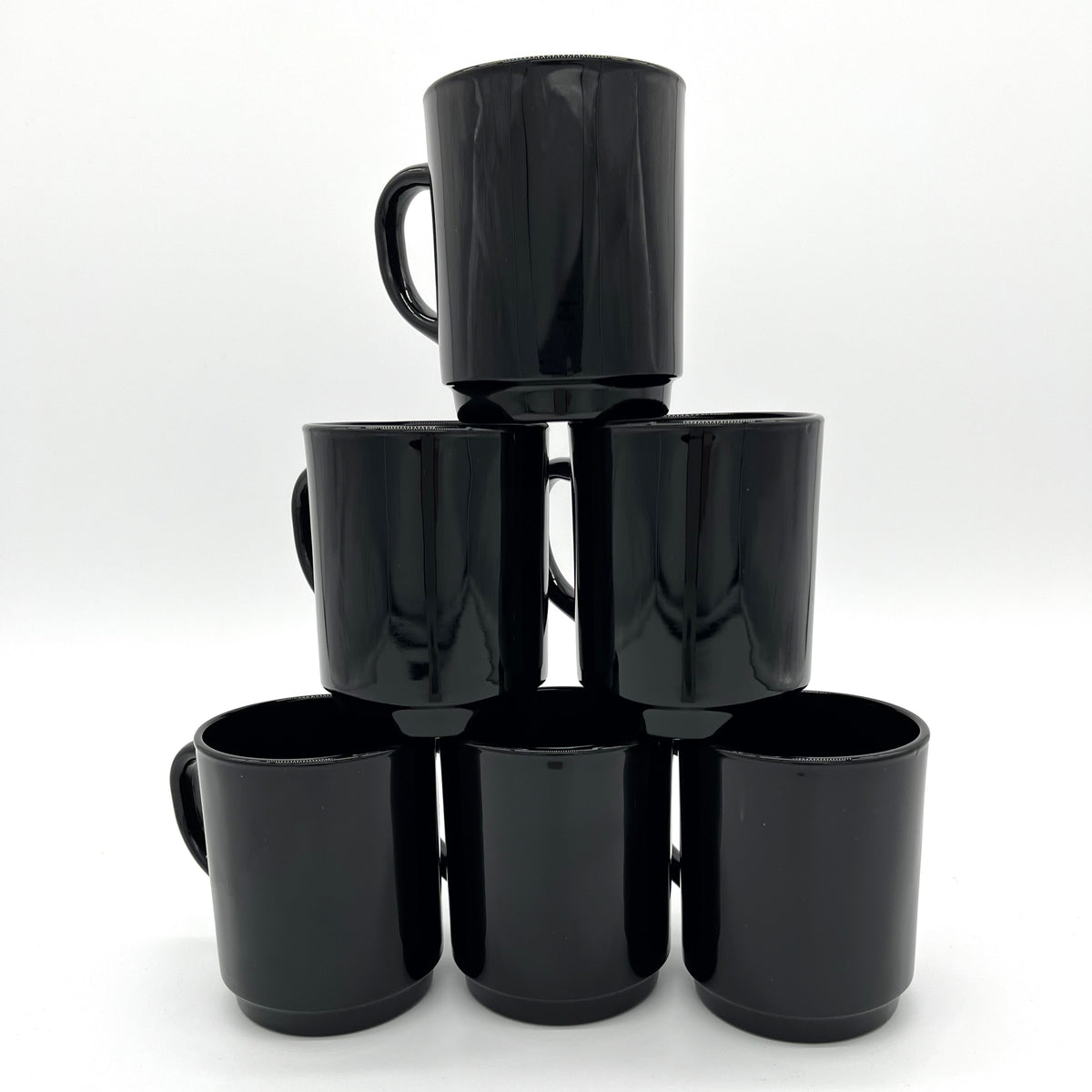 Versailles - Black glass mug 26 cl (Set of 6)