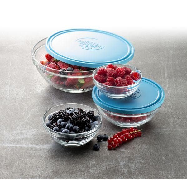 Freshbox - Boite de conservation ronde couvercle bleu 31cl