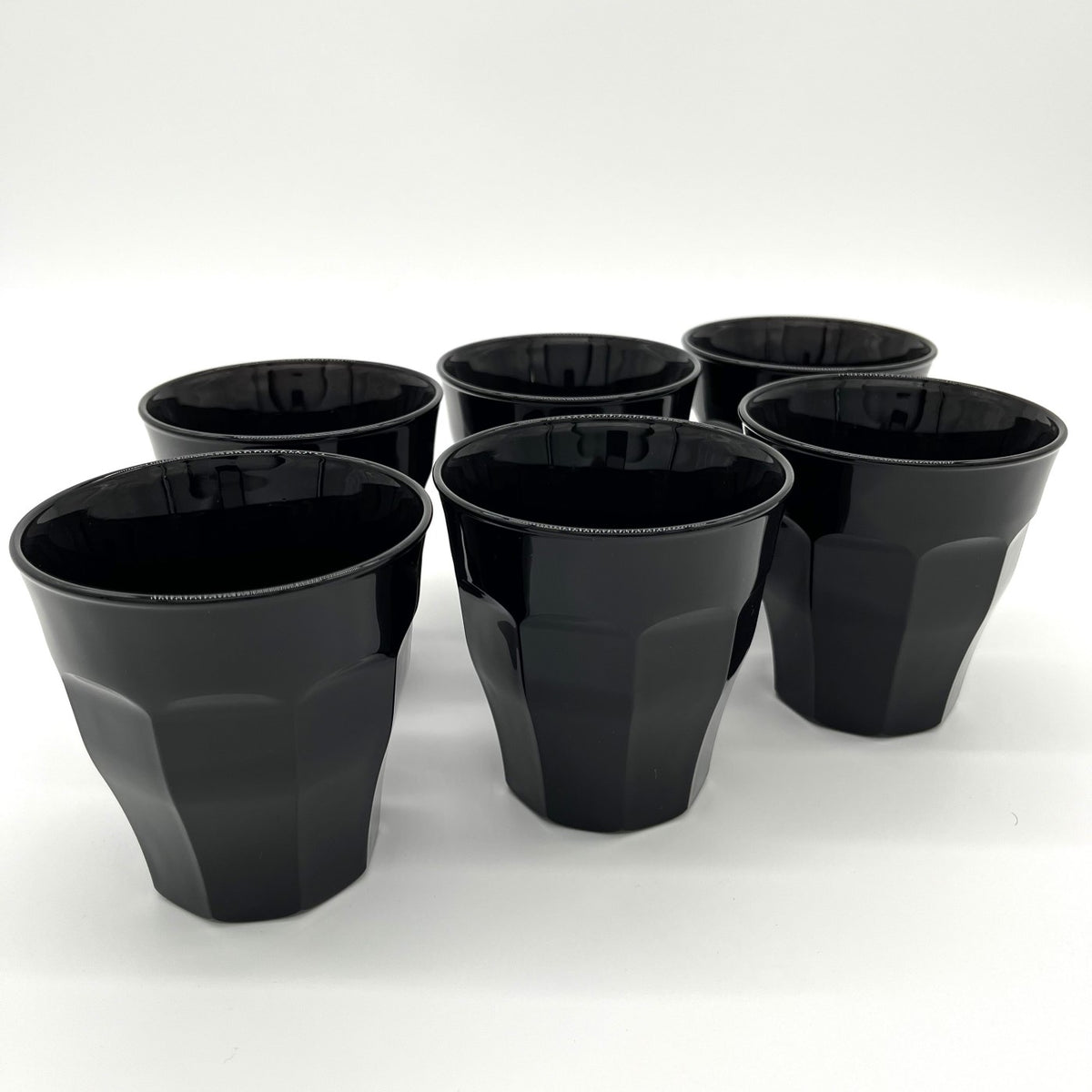 lot de 6 verres picardie noir 25cl pour café, eau, latte, thé ou tisane