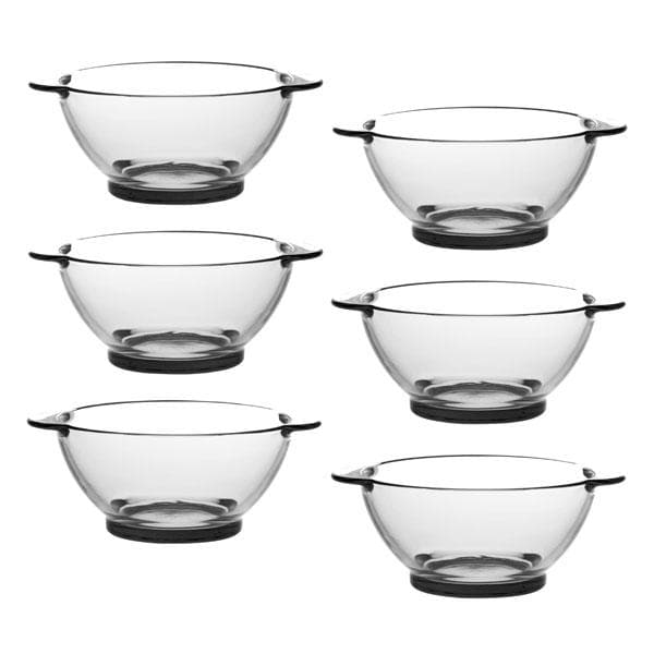 Lys - Bol en verre transparent à oreilles 51cl (Lot de 6)