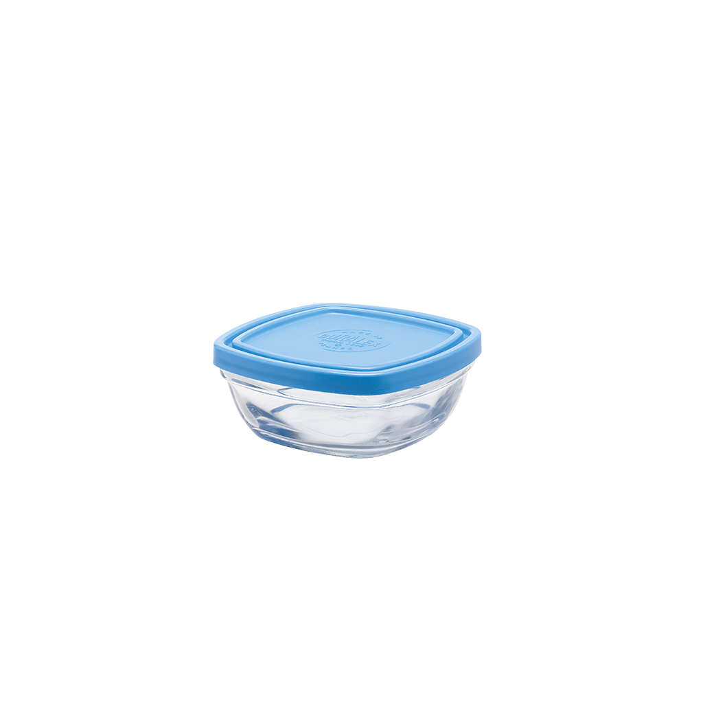 Freshbox - Contenitore quadrato con coperchio blu 30 cl