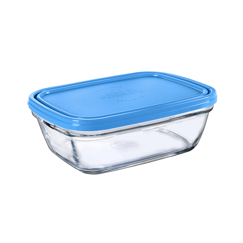 Freshbox - Rectangular tin with blue lid 1.1L